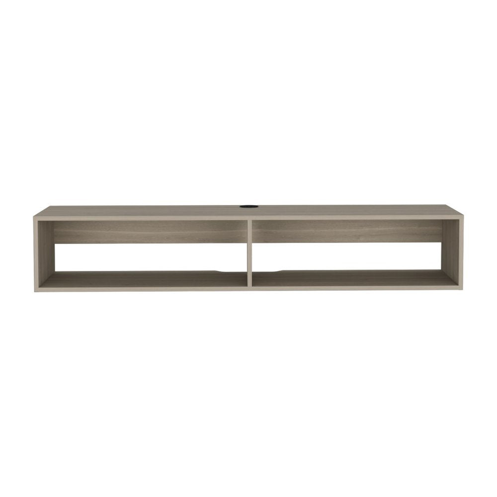 59" Beige Floating Mount TV Stand HomeRoots
