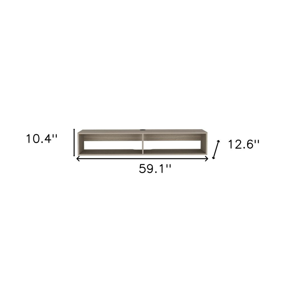 59" Beige Floating Mount TV Stand HomeRoots
