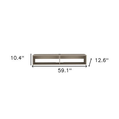 59" Beige Floating Mount TV Stand HomeRoots