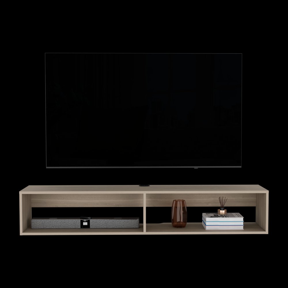 59" Beige Floating Mount TV Stand HomeRoots