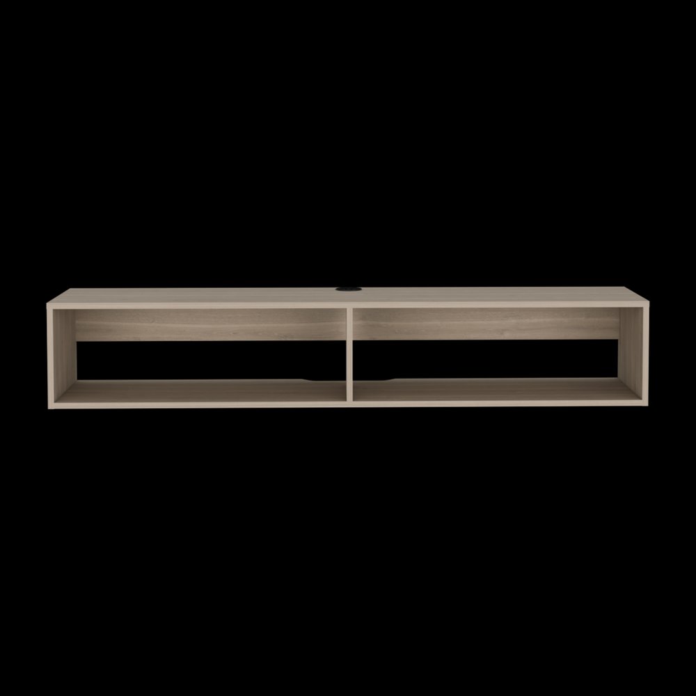 59" Beige Floating Mount TV Stand HomeRoots