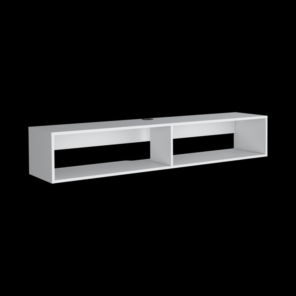 59" White Floating Mount TV Stand HomeRoots