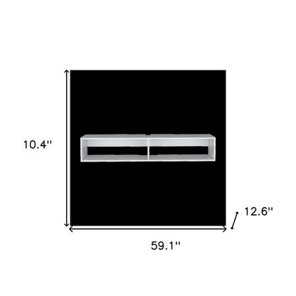 59" White Floating Mount TV Stand