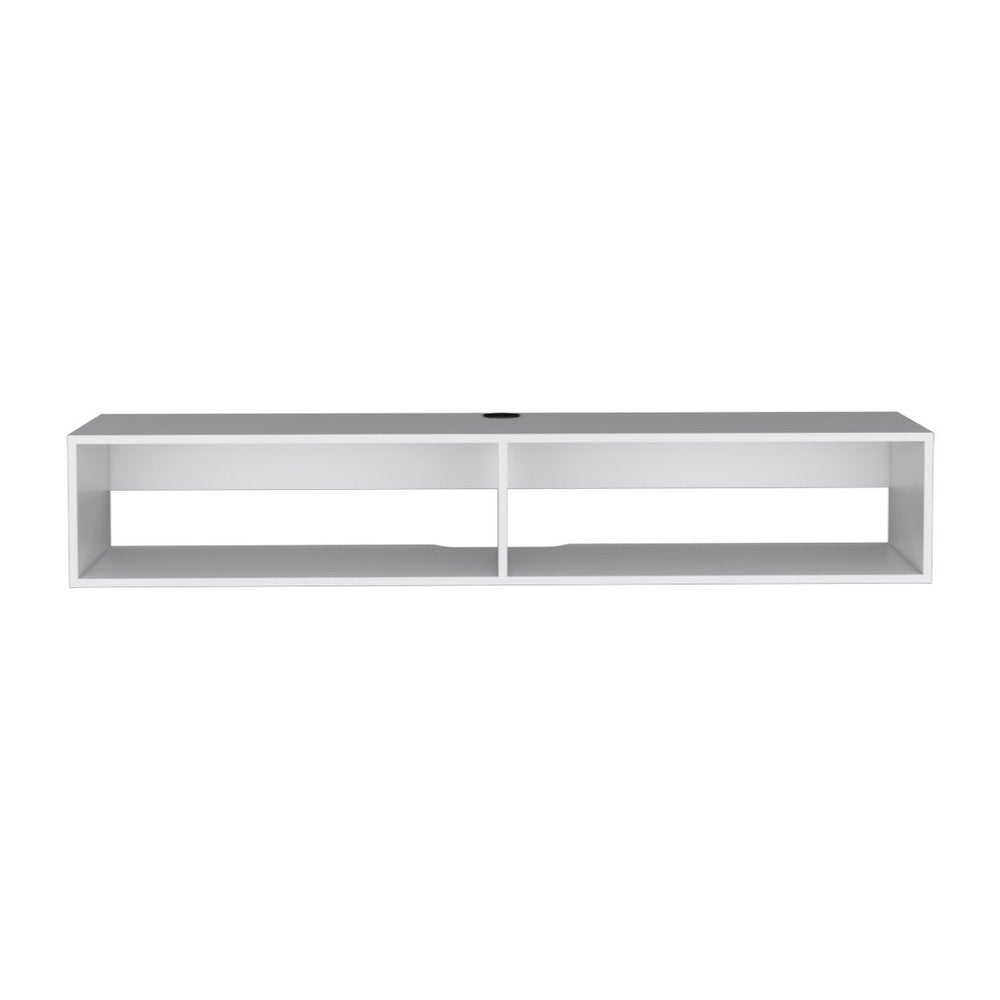 59" White Floating Mount TV Stand HomeRoots
