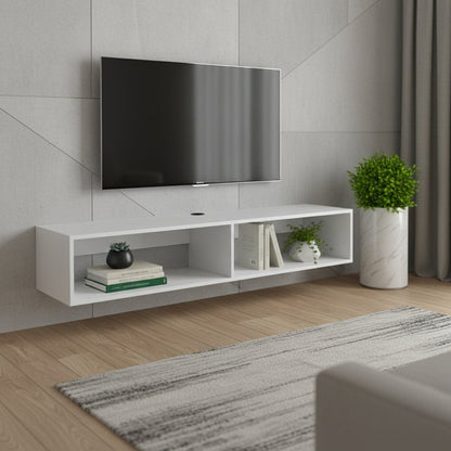 59" White Floating Mount TV Stand HomeRoots