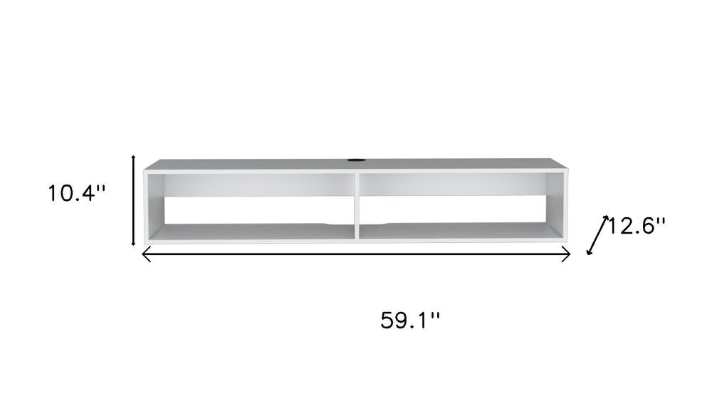59" White Floating Mount TV Stand HomeRoots