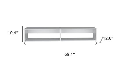 59" White Floating Mount TV Stand HomeRoots