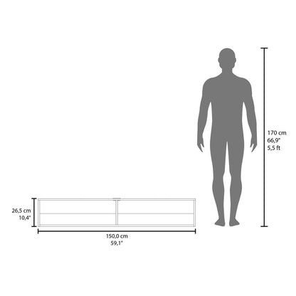 59" White Floating Mount TV Stand HomeRoots