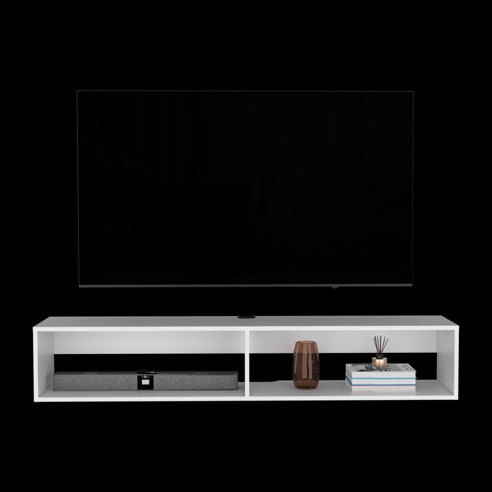 59" White Floating Mount TV Stand HomeRoots