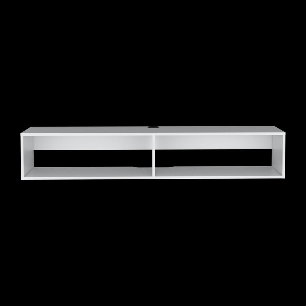 59" White Floating Mount TV Stand HomeRoots