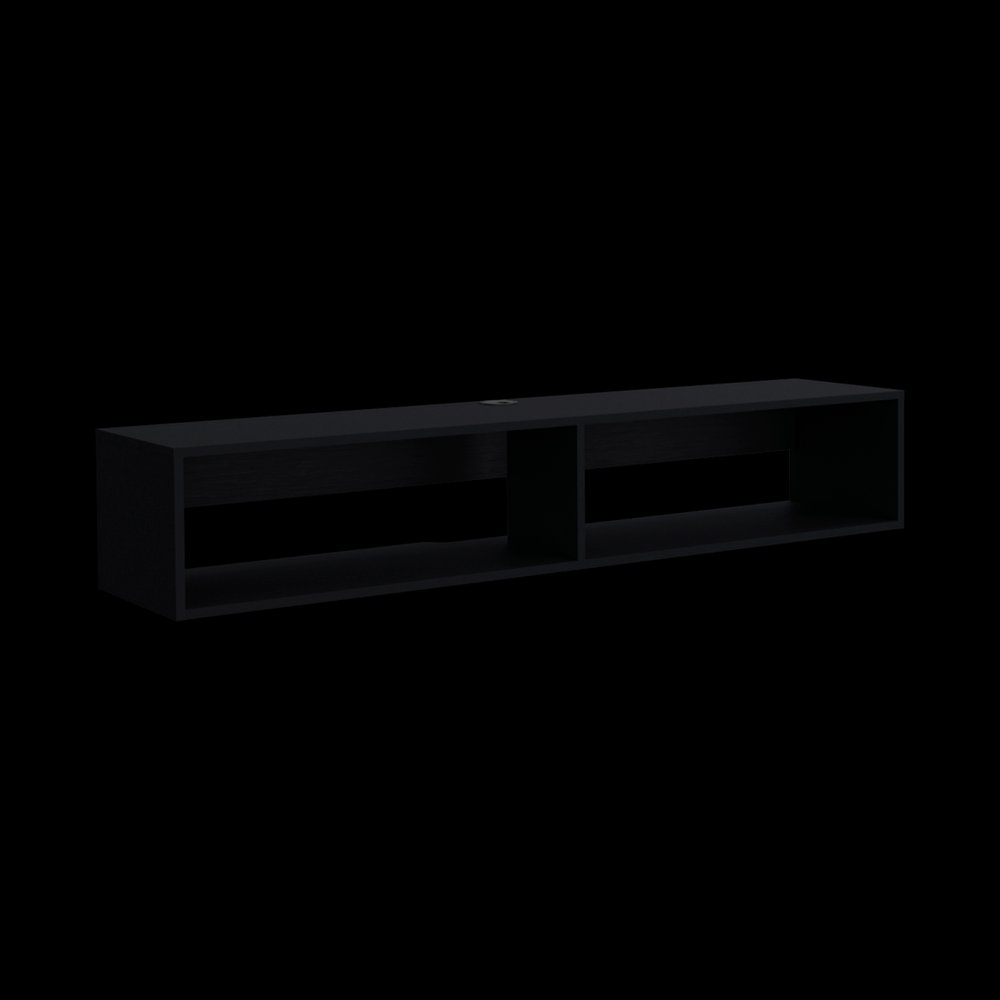 59" Black Floating Mount TV Stand HomeRoots