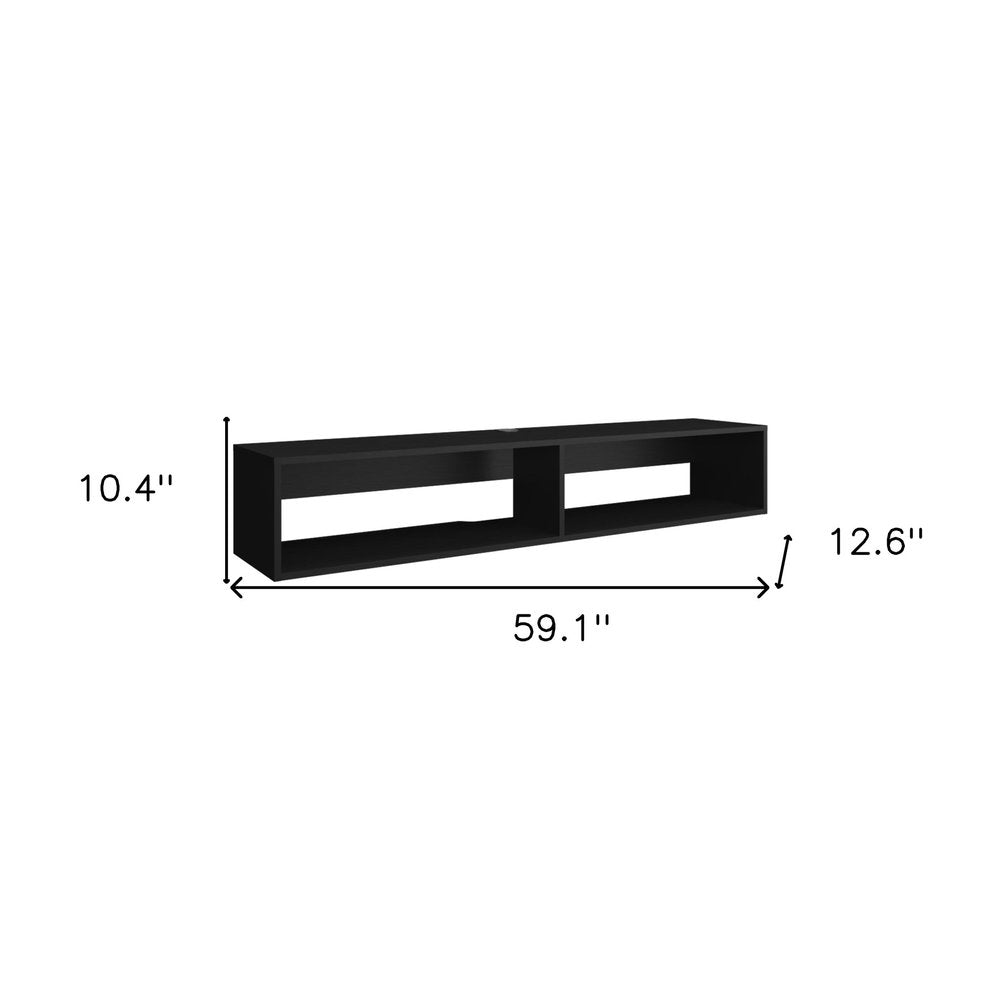 59" Black Floating Mount TV Stand — view 6