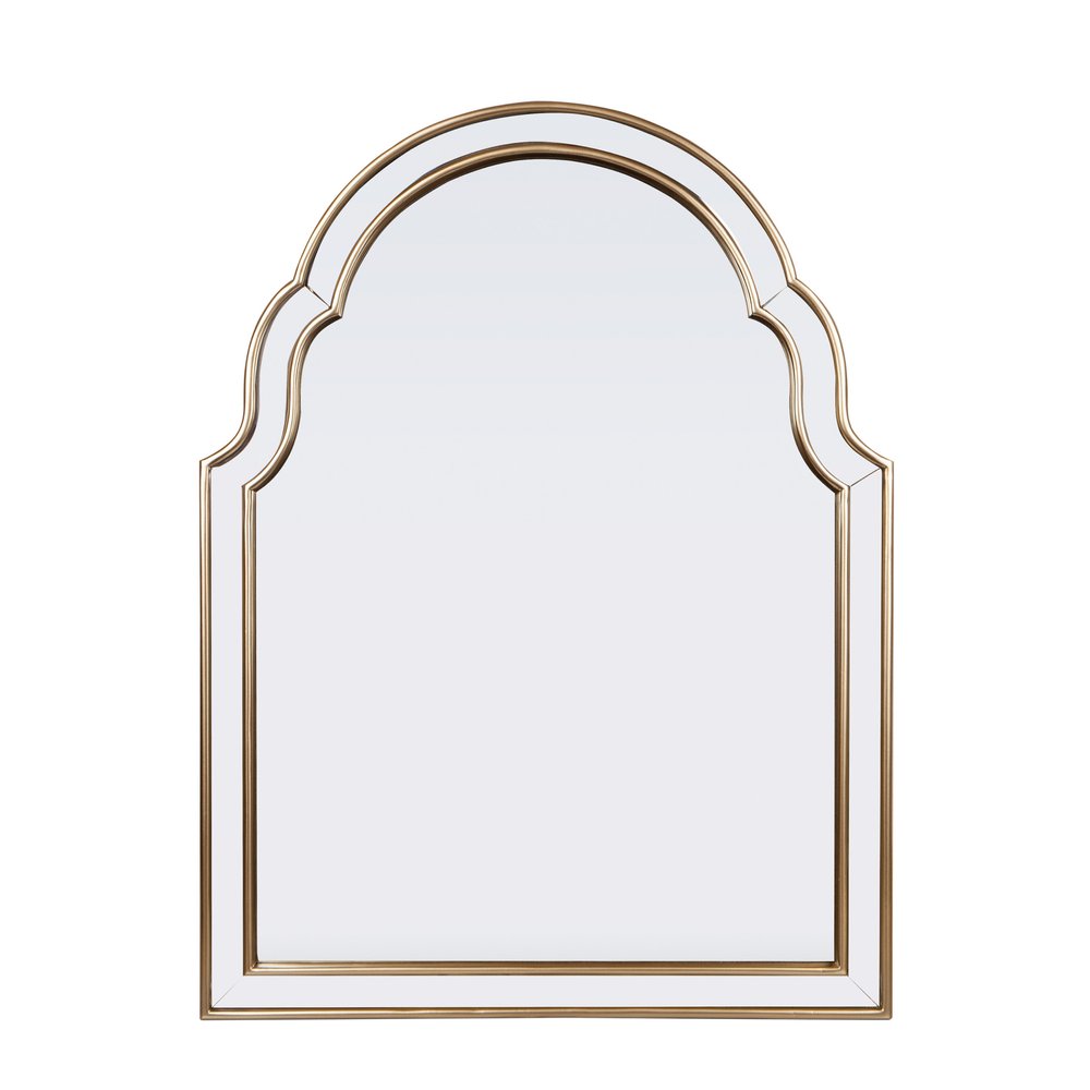 24" Gold Arch Metal Framed Accent Mirror HomeRoots