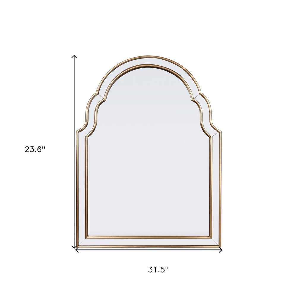 24" Gold Arch Metal Framed Accent Mirror HomeRoots
