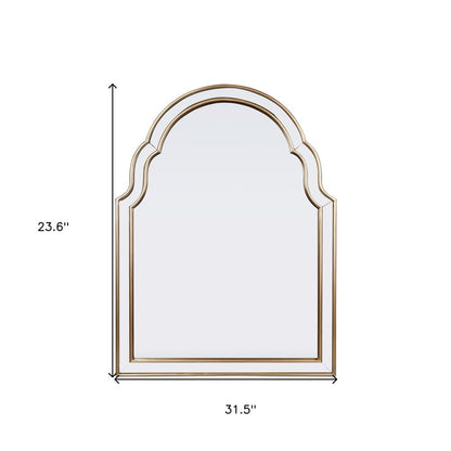 24" Gold Arch Metal Framed Accent Mirror HomeRoots