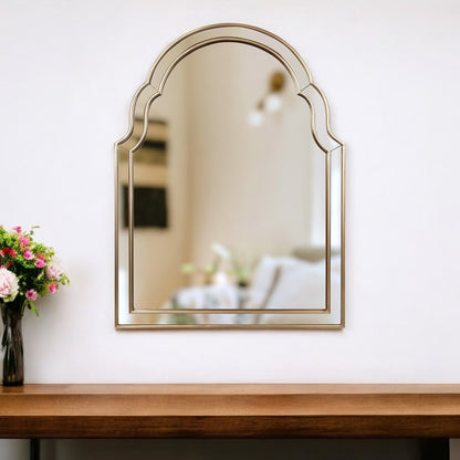 24" Gold Arch Metal Framed Accent Mirror HomeRoots