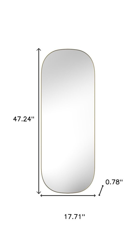 47" Gold Oval Framed Full Length Hanging Mirror HomeRoots