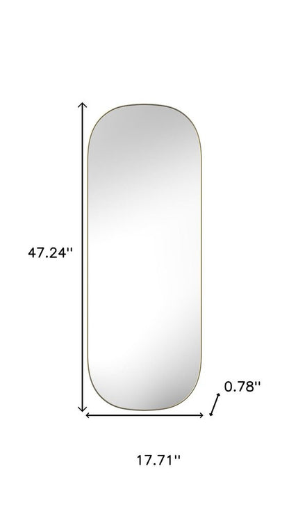 47" Gold Oval Framed Full Length Hanging Mirror HomeRoots