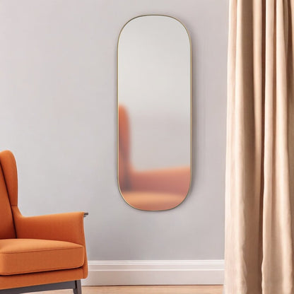 47" Gold Oval Framed Full Length Hanging Mirror HomeRoots