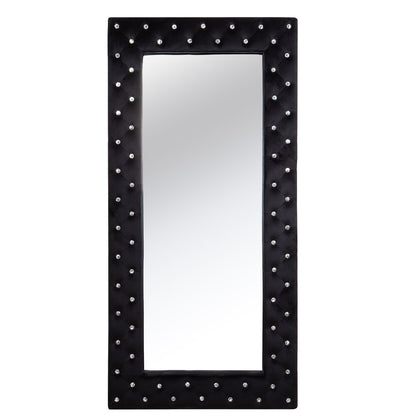 71" Black Wood and Faux Crystal Framed Freestanding and Wall Mount Standing Mirror HomeRoots
