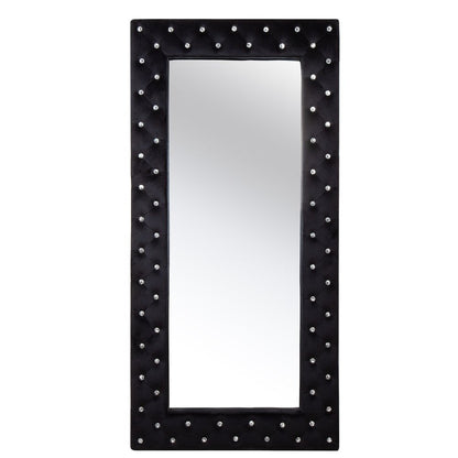 71" Black Wood and Faux Crystal Framed Freestanding and Wall Mount Standing Mirror HomeRoots