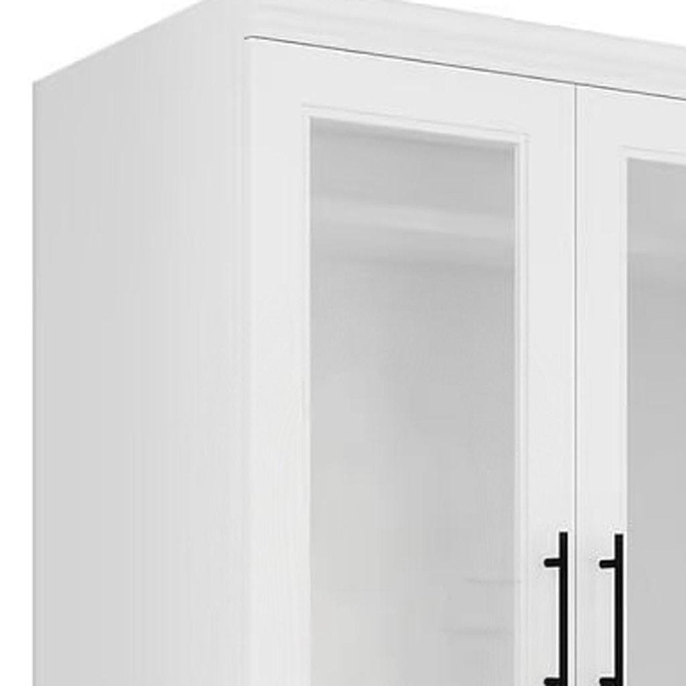 71" Clear And White Wood Two Door Two Drawer Combo Dresser HomeRoots