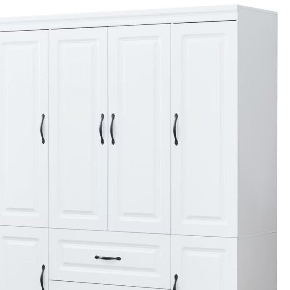 72" White Six Door Two Drawer Combo Dresser HomeRoots