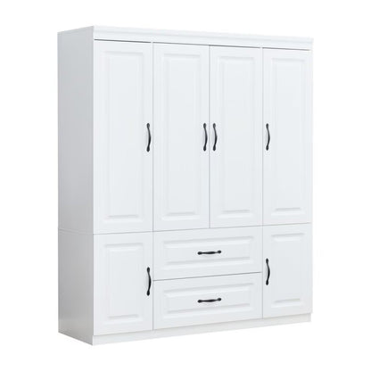 72" White Six Door Two Drawer Combo Dresser HomeRoots