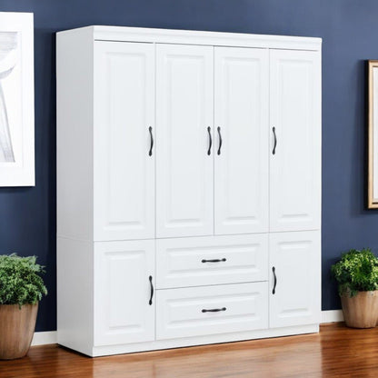 72" White Six Door Two Drawer Combo Dresser HomeRoots