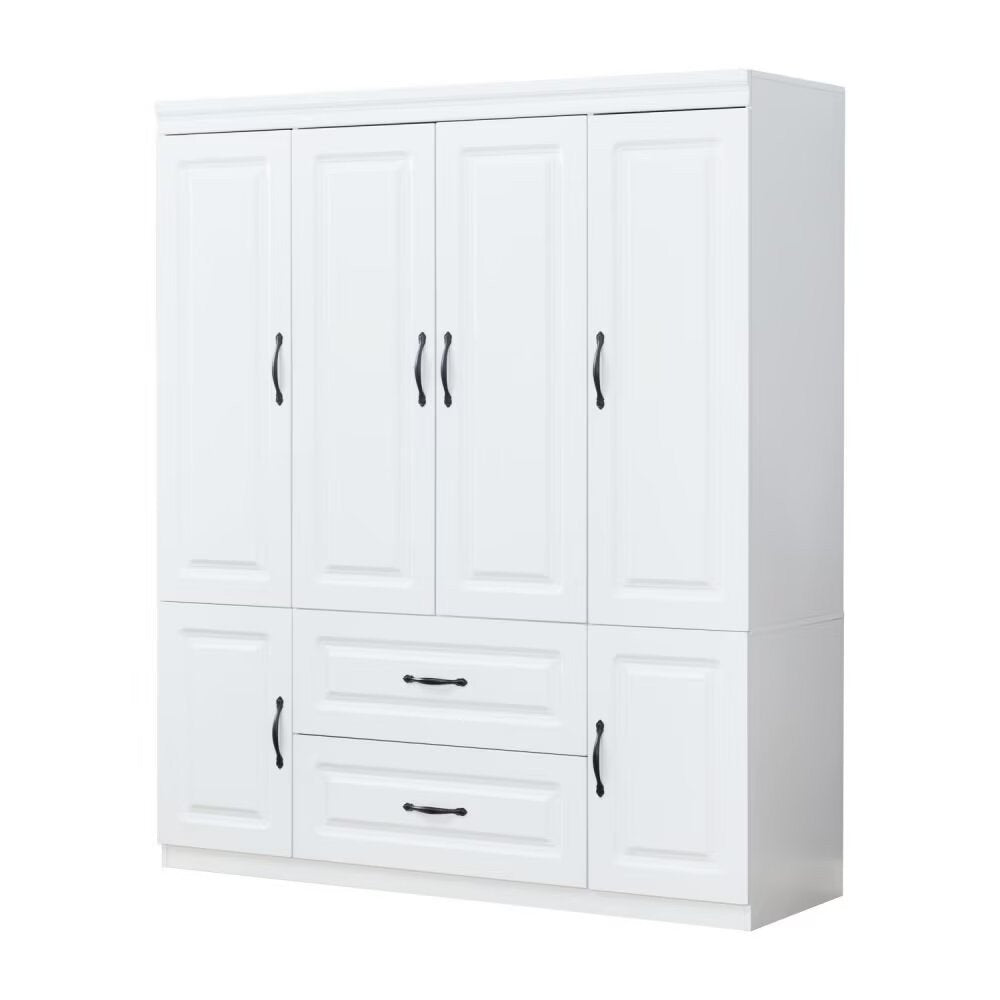 72" White Six Door Two Drawer Combo Dresser HomeRoots