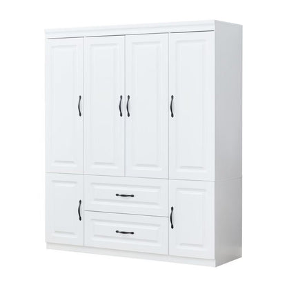 72" White Six Door Two Drawer Combo Dresser HomeRoots