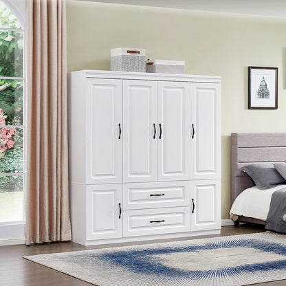72" White Six Door Two Drawer Combo Dresser HomeRoots
