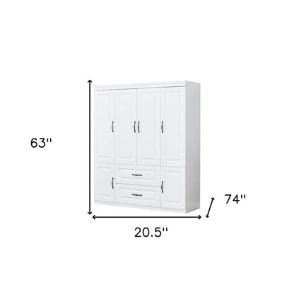 72" White Six Door Two Drawer Combo Dresser HomeRoots