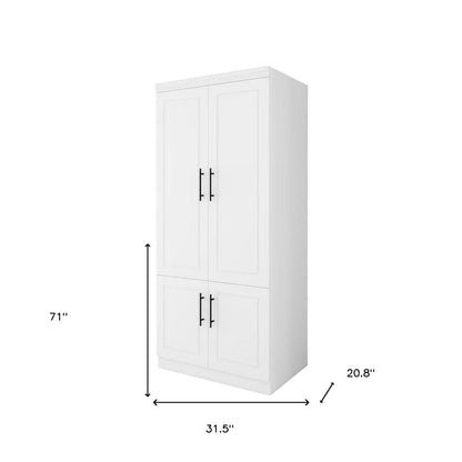 71" White Four Door Combo Dresser HomeRoots