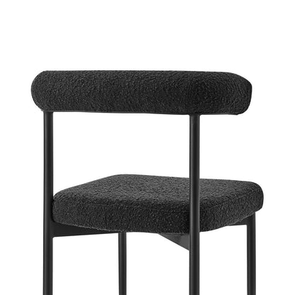 Set of Two Black Upholstered Polyester Open Back Dining Side Chairs HomeRoots