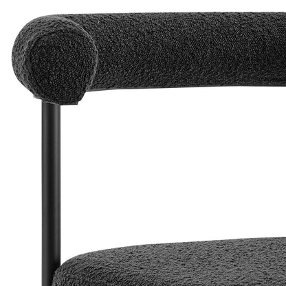 Set of Two Black Upholstered Polyester Open Back Dining Side Chairs HomeRoots