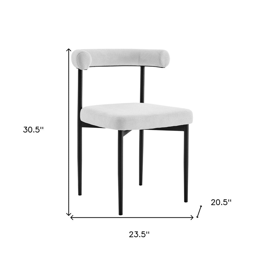 Set of Two Gray And Black Upholstered Polyester Open Back Dining Side Chairs HomeRoots