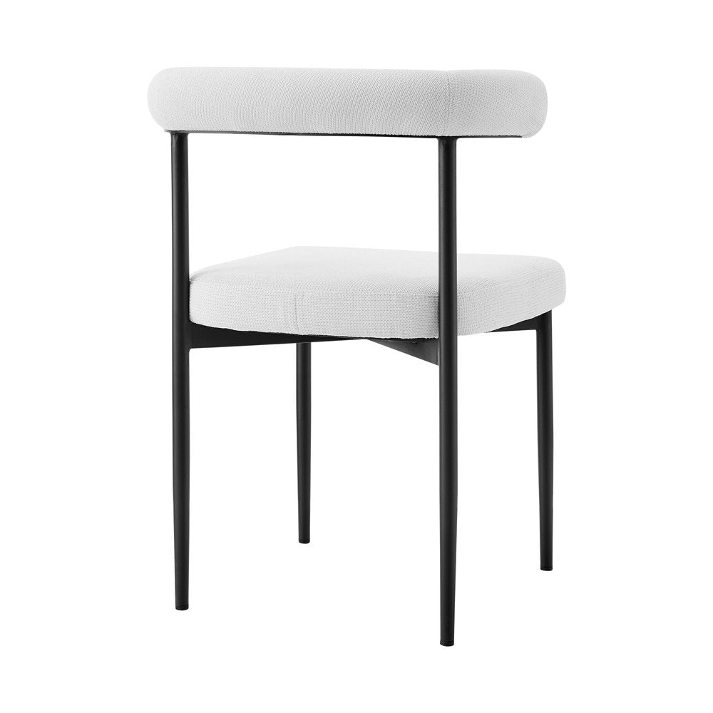 Set of Two Gray And Black Upholstered Polyester Open Back Dining Side Chairs HomeRoots