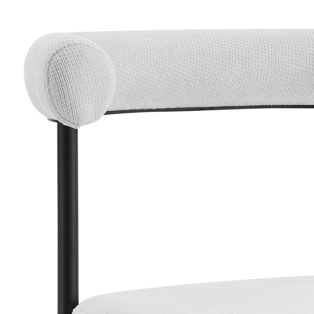 Set of Two Gray And Black Upholstered Polyester Open Back Dining Side Chairs HomeRoots