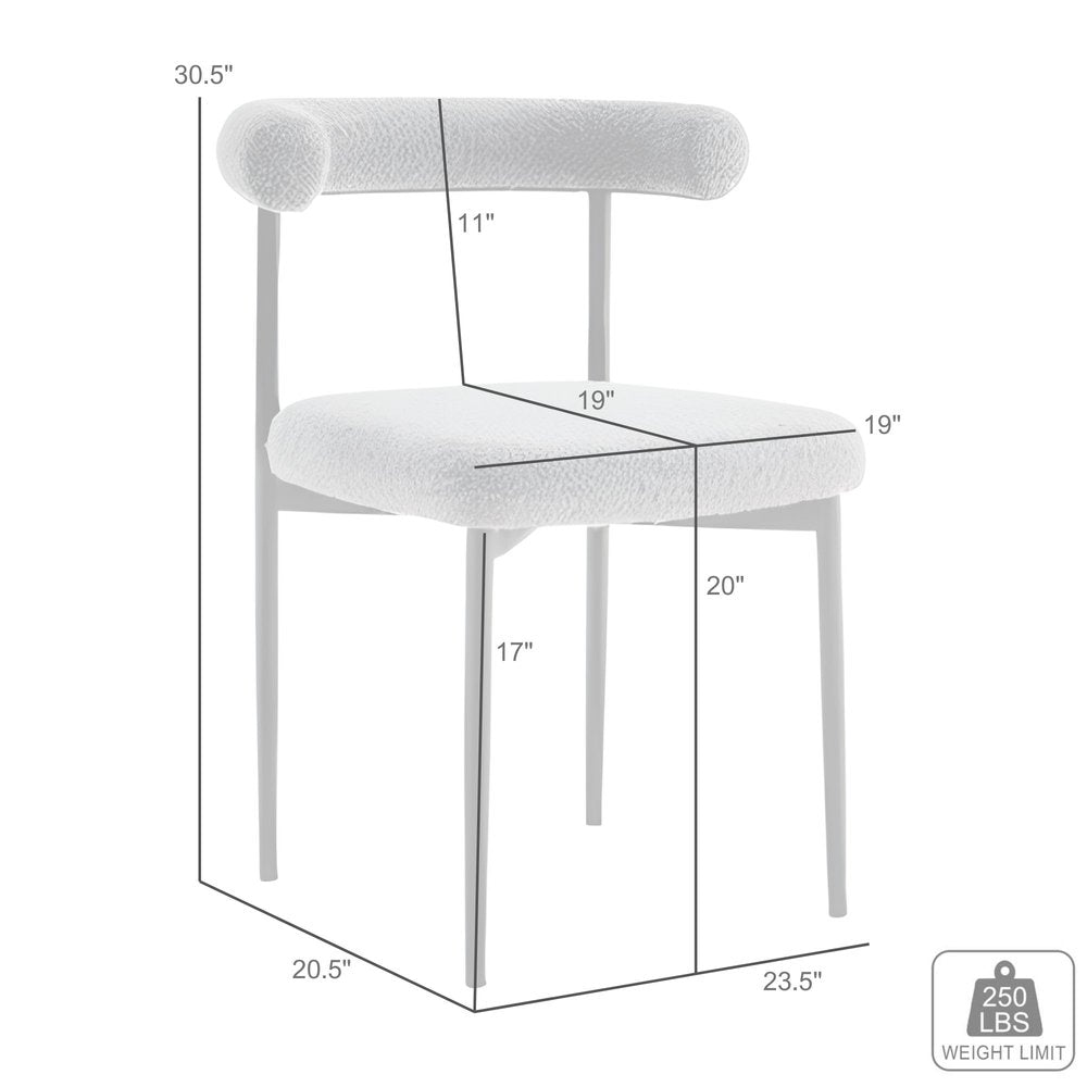 Set of Two Gray And Silver Upholstered Polyester Open Back Dining Side Chairs HomeRoots