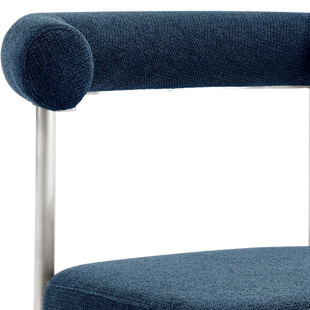 Set of Two Blue And Silver Upholstered Polyester Open Back Dining Side Chairs — view 10