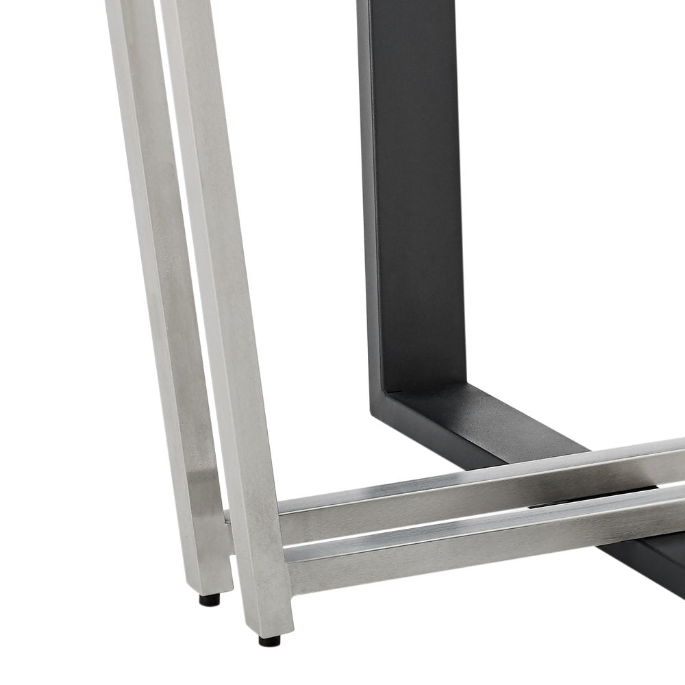 48" Clear And Black Glass And Iron Sled Base Round Top Dining Table HomeRoots