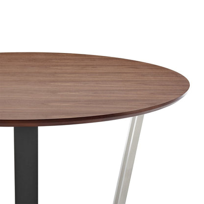 48" Brown And Black Iron Sled Base Round Top Dining Table HomeRoots