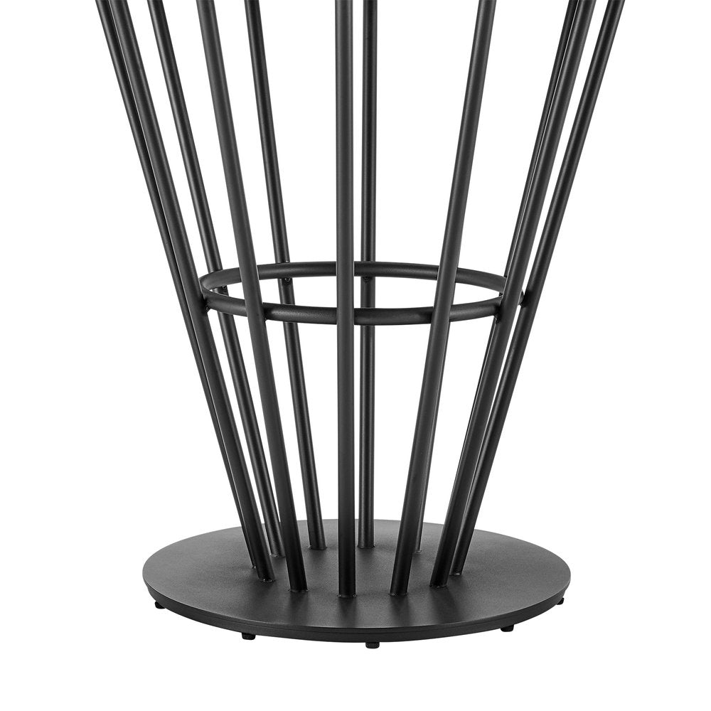 48" Clear And Black Glass And Iron Pedestal Base Round Top Dining Table HomeRoots