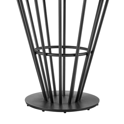 48" Clear And Black Glass And Iron Pedestal Base Round Top Dining Table HomeRoots