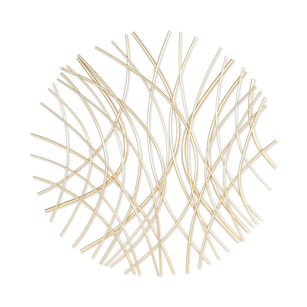 30" X 30" Gold Metal Circle Abstract Hanging Dimensional Sculpture — view 6