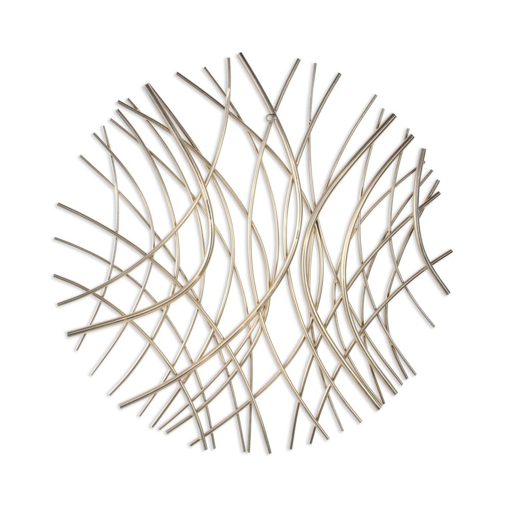 30" X 30" Gold Metal Circle Abstract Hanging Dimensional Sculpture — view 4