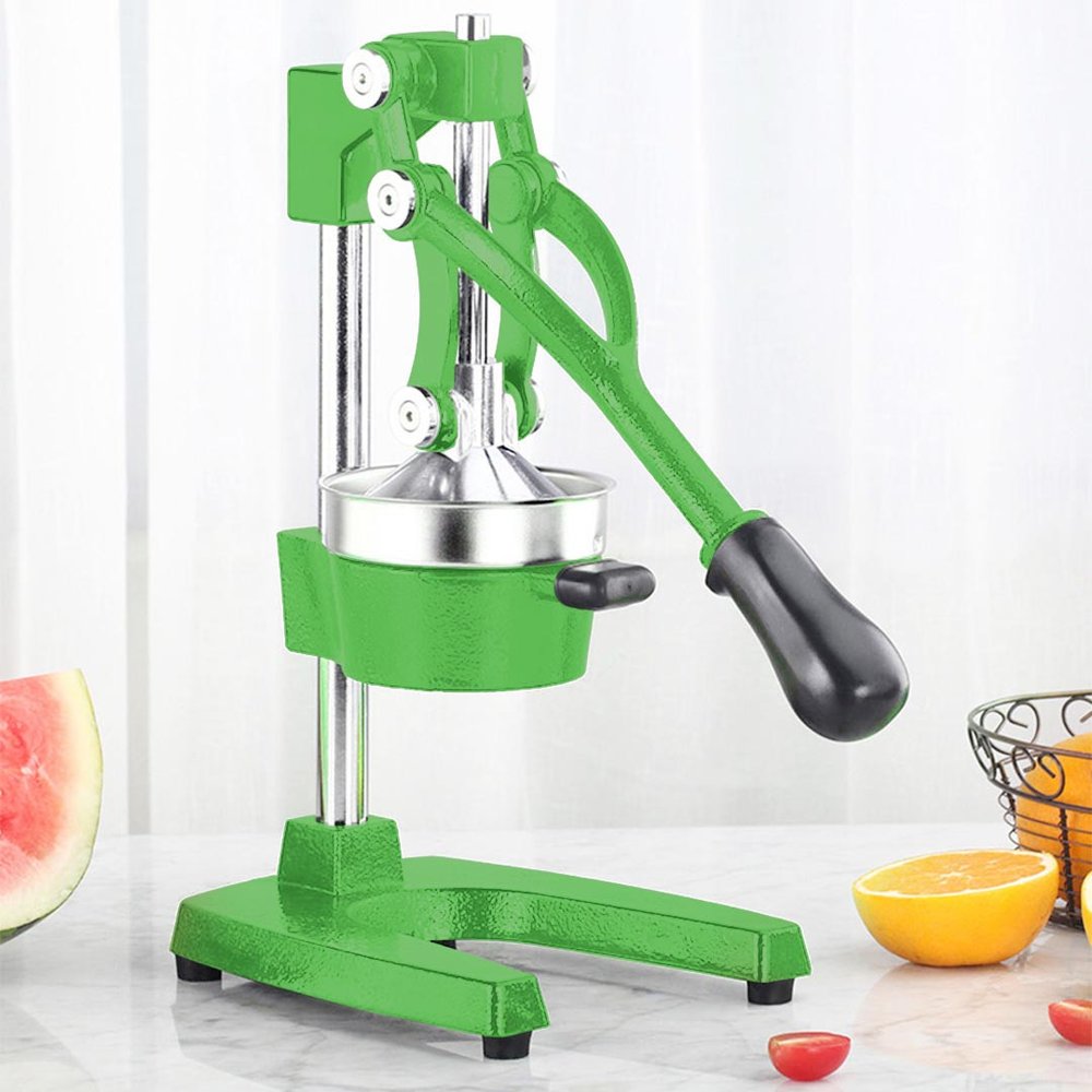 7" Green Silver And Black Stainless Steel Manual Juicer — view 2