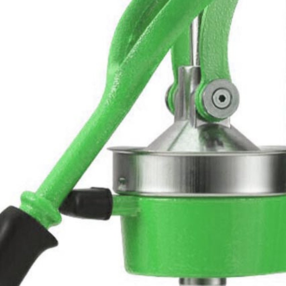 7" Green Silver And Black Stainless Steel Manual Juicer — view 5