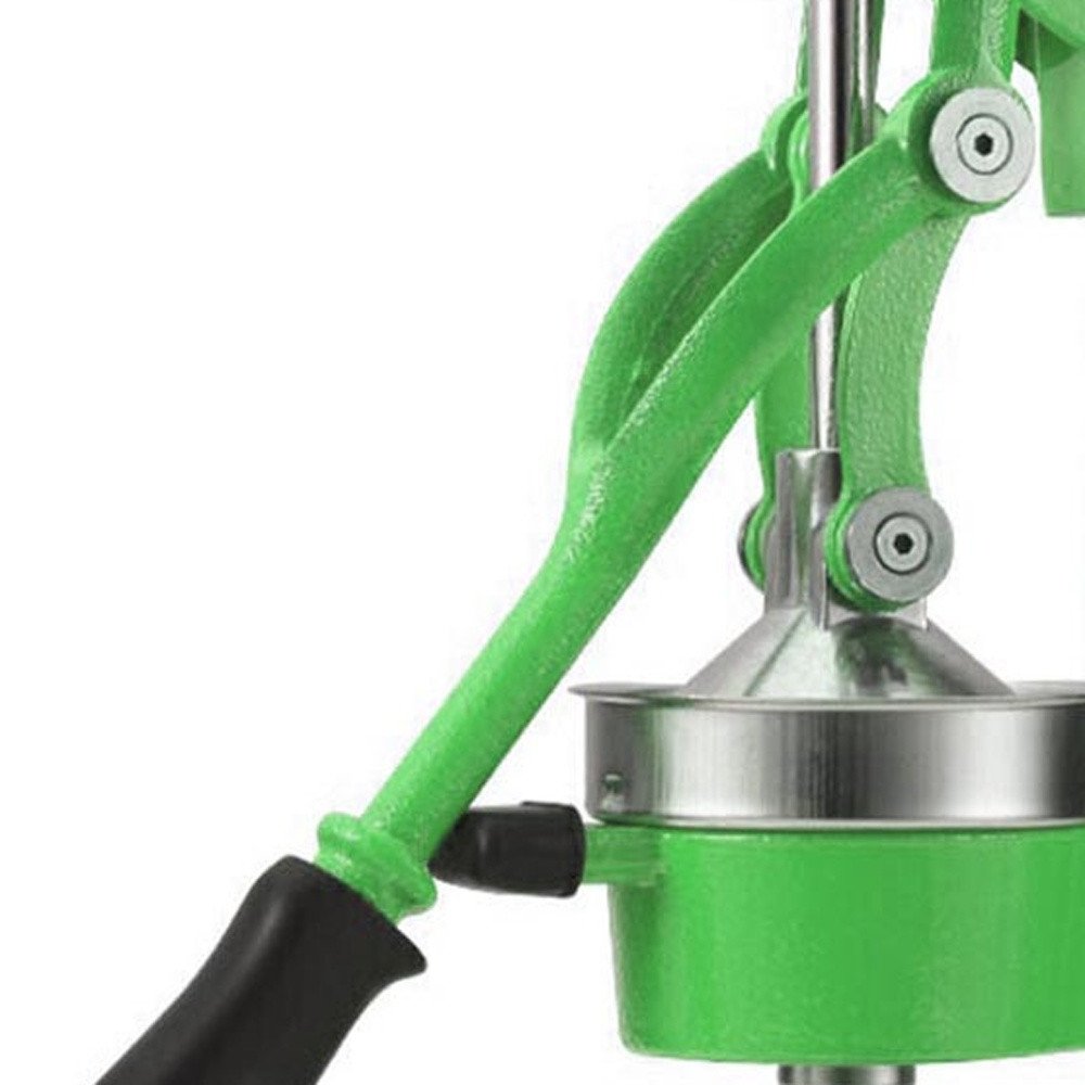 7" Green Silver And Black Stainless Steel Manual Juicer — view 6
